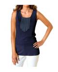 Top mit Chiffon marine