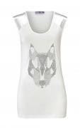 Top mit Strass creme