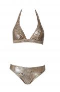 Triangel-Bikini gold-silber Größe 38 C/ D Cup