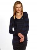 Two-in-One-Pullover blau-schwarz