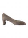 Velours-Nappalederpumps taupe