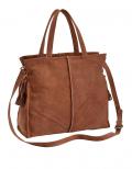 Veloursleder-Handtasche cognac