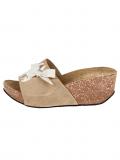 Veloursleder-Pantolette beige