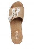 Veloursleder-Pantolette beige