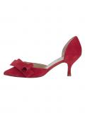 Veloursleder-Pumps mit Schleife rot