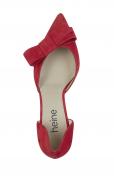 Veloursleder-Pumps mit Schleife rot