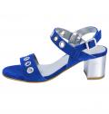 Veloursleder-Sandalette royalblau