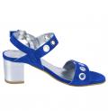 Veloursleder-Sandalette royalblau