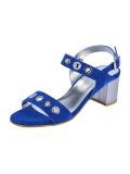 Veloursleder-Sandalette royalblau