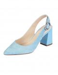 Veloursleder-Slingpumps bau