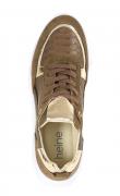 Veloursleder-Sneaker braun-goldfarben