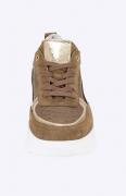 Veloursleder-Sneaker braun-goldfarben