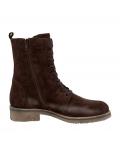 Veloursleder-Stiefelette dunkelbraun