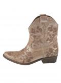 Veloursleder-Stiefelette mit Stickerei taupe-metallic