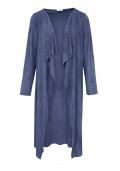 Velourslederimitat-Longblazer blau