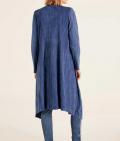 Velourslederimitat-Longblazer blau