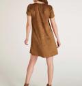 Velourslederimitatkleid cognac