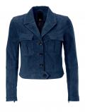 Velourslederjacke dunkelblau