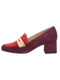 Velourslederpumps bordeaux-koralle