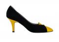 Velourslederpumps schwarz-gelb