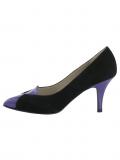 Velourslederpumps schwarz-lila