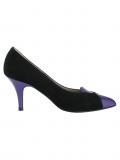 Velourslederpumps schwarz-lila