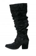 Velourslederstiefel schwarz