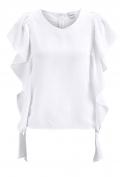 Volant-Bluse offwhite