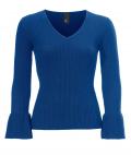 Volant-Pullover royalblau