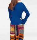 Volant-Pullover royalblau