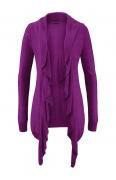 Volant-Strickjacke fuchsia