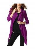 Volant-Strickjacke fuchsia