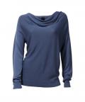 Wasserfall-Pullover blau