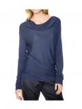 Wasserfall-Pullover blau