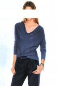 Wasserfall-Pullover blau