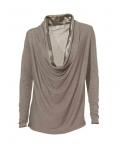 Wasserfall-Pullover taupe