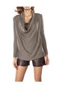 Wasserfall-Pullover taupe