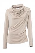 Wasserfallshirt mit Perlen beige