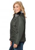 Wattierte Jacke mit Webpelz oliv