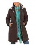 Wattierte Longjacke braun