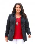 Wattierte Outdoor-Jacke schwarz