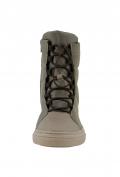 Wattierte-Stiefelette mit Rindnappatleder taupe