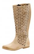 Weitschaft-Stiefel beige