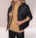 Wende-Outdoorjacke in Cape-Optik camel-schwarz