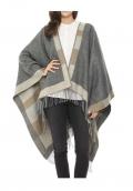 Wendeponcho grau-braun