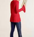 Wickelshirt mit Volants rot