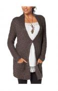 Woll-Longstrickjacke taupe