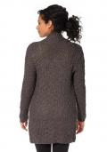 Woll-Longstrickjacke taupe