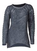 Woll-Pullover blau-silber