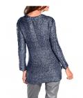 Woll-Pullover blau-silber